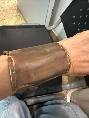 Artisan cuff bracelet signed and quote “love every moment”
